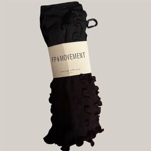 Free People Ruffle Over The Knee Grip Open Toe Socks